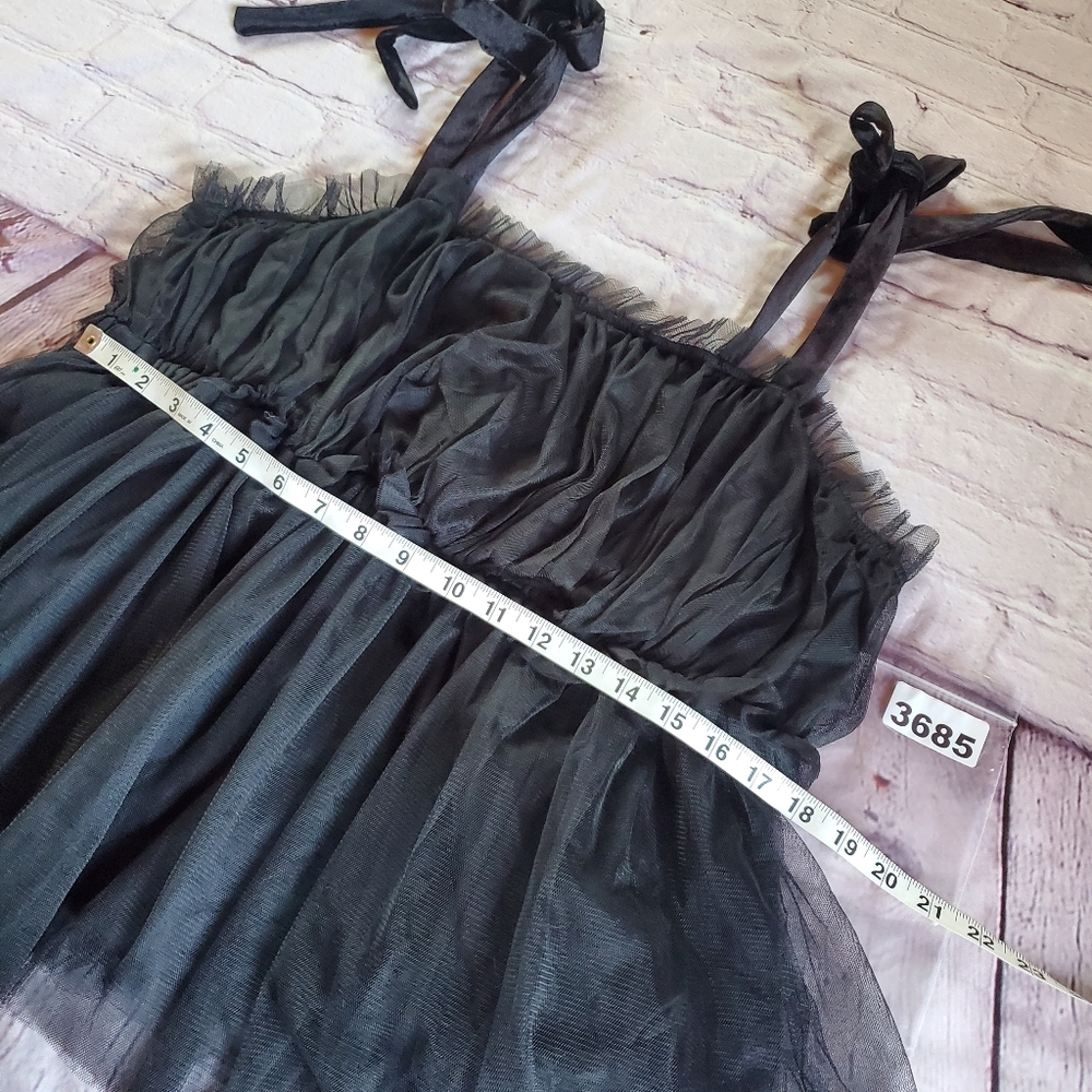 Anthropologie Velvet Tule Tank Black Fairy Witchy Rock Punk Babydoll Grunge 3X - Picture 11 of 13